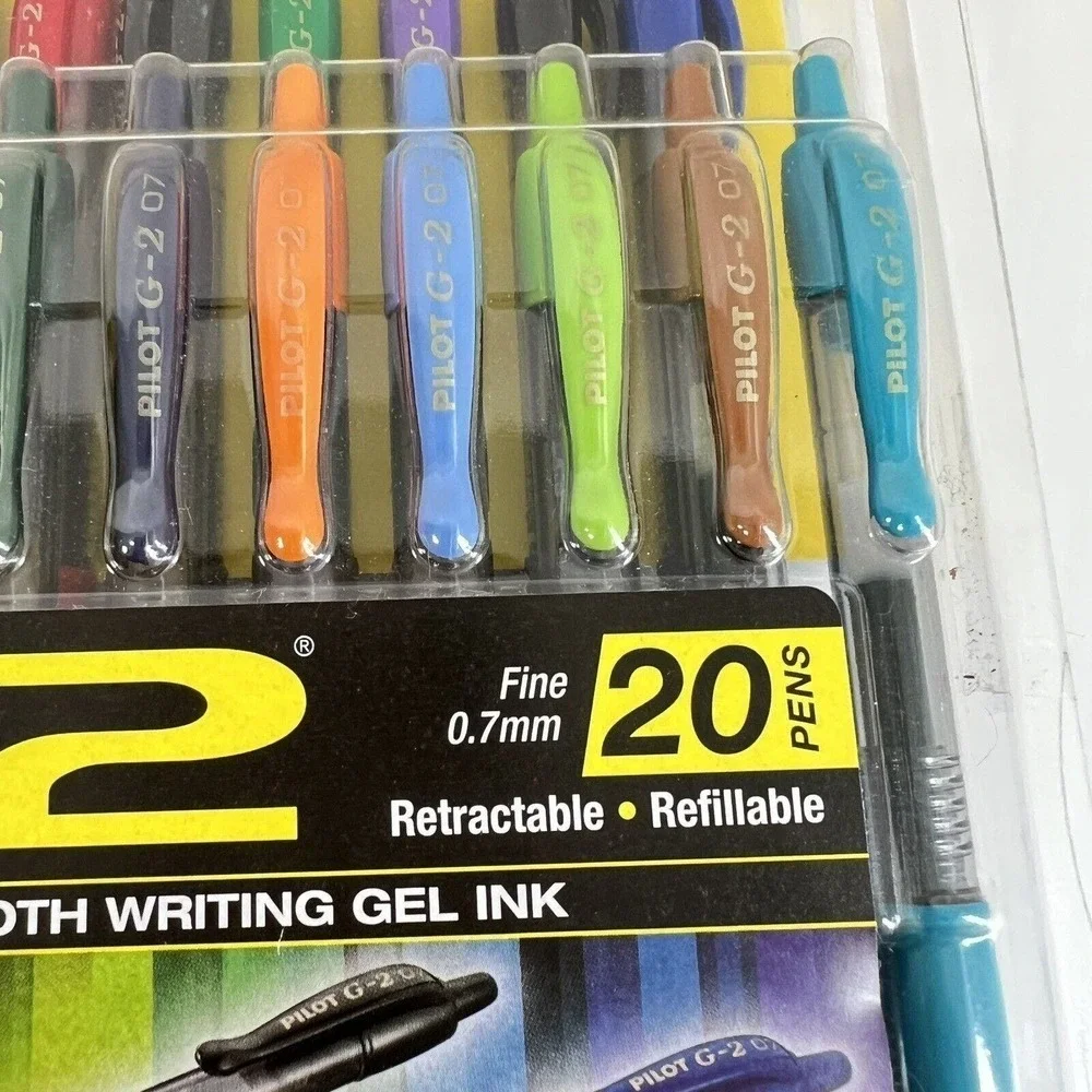 Pilot G2 Retractable Gel Ink Pens Assorted 20-Pack Refillable